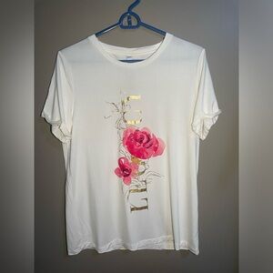 Soyaconcept White Floral T-Shirt Medium